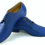 Men’s tango shoe made of blue leather.