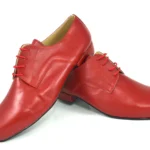 Men’s Argentine tango dance shoe made of red leather.