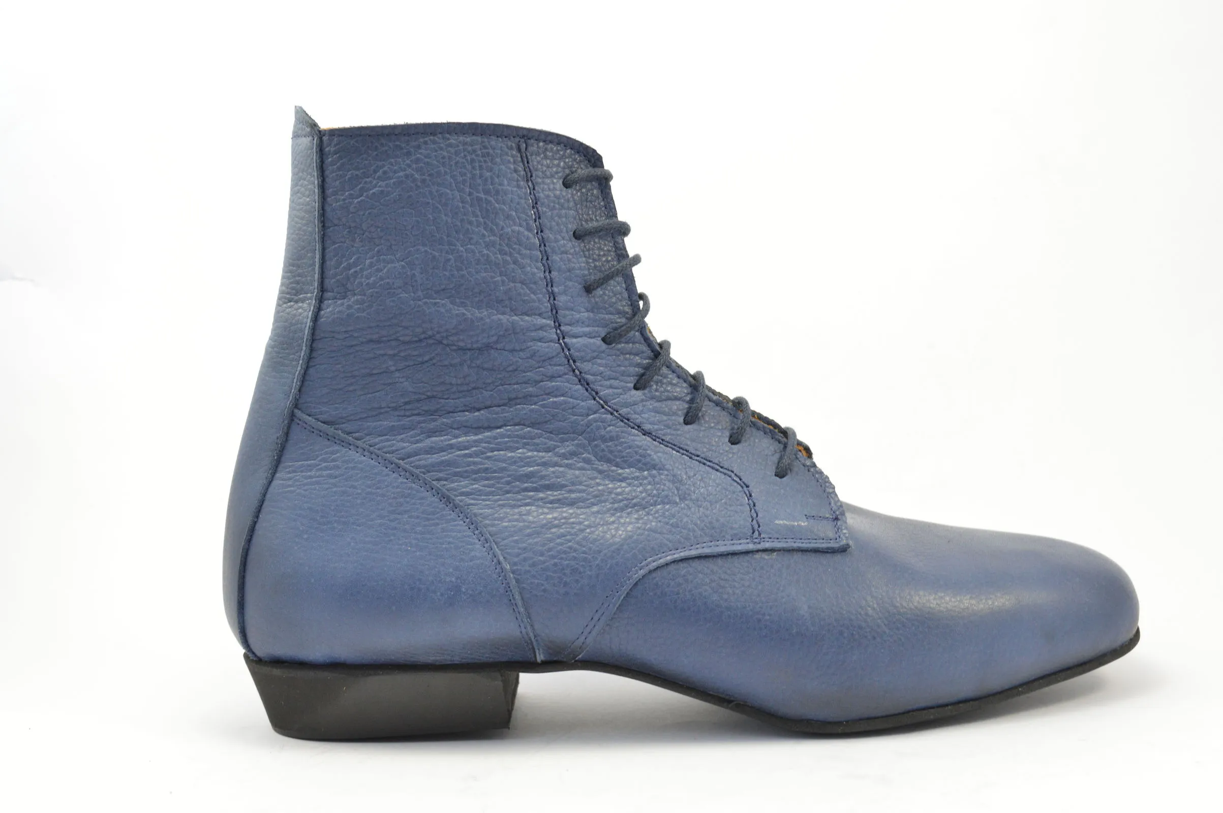 225_0107feb 23 Tango dance ankle boot made of blue leather. - Image 1