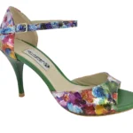 Women's tango open shoe in floral leather